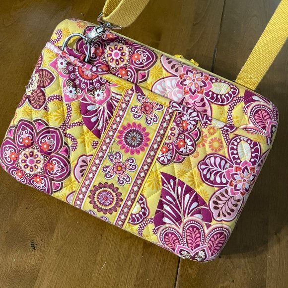 Vera Bradley Bali‎ Gold Table Hard Case Holder With Shoulder Strap Zip Up - Picture 5 of 12